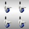Service Caster 3 Inch 316SS Blue Poly Swivel 1-1/8 Inch Expanding Stem Caster Set Lock Brake SCC-SS316TTLEX20S314-PPUB-BLUE-118-4 - alternate 1